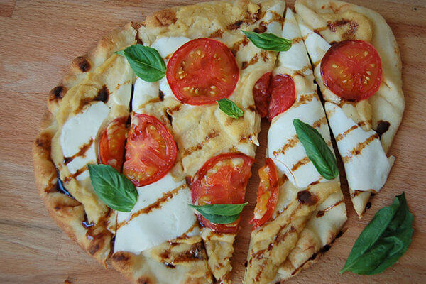 Caprese Hummus Flatbread