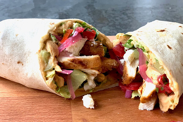 Southwest Chicken Wrap with Hummus