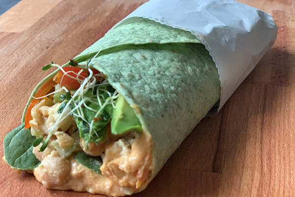 California Chickpea Salad Wrap with Hummus