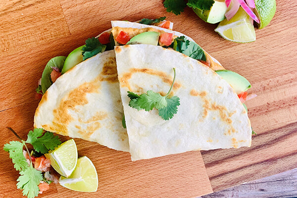 Vegan Quesadilla with Hummus