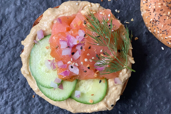 Smoked Salmon & Everything Bagel Hummus Toast