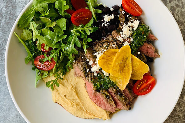 Churrasco Beef Chimichurri Hummus Bowl