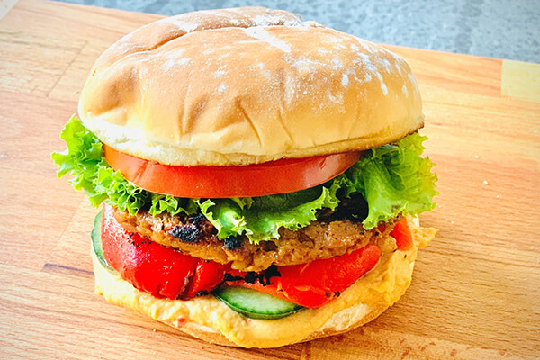 Mediterranean Veggie Burger with Hummus